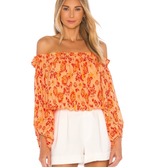 House of Harlow x REVOLVE Kirsi Top in Orange Floral XS - Picture 9 of 9
